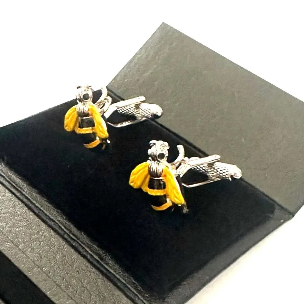 Bumblebee 3D Enamel Cufflinks